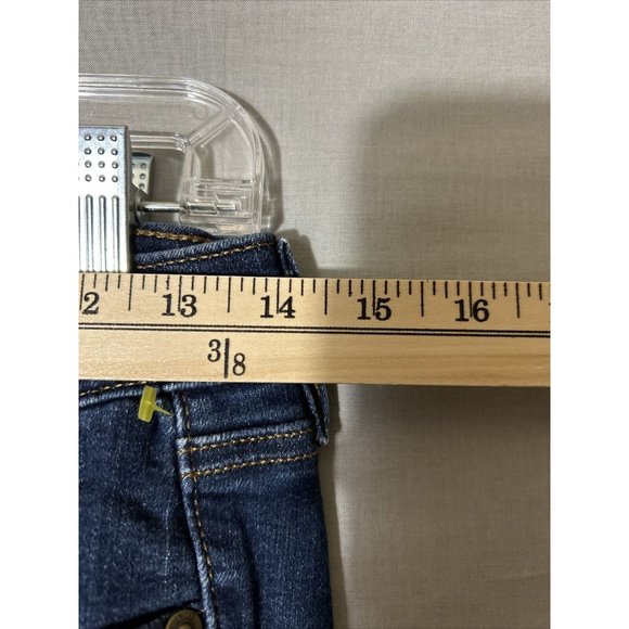 Loft Women’s Denim Jeans Pants For Modern Straight Dark Wash Fold Hemline Capri - Picture 7 of 7